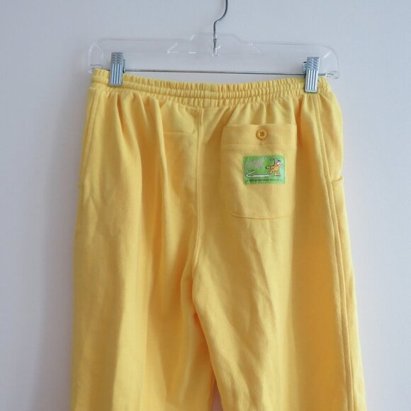 VINTAGE GARFIELD 1978 Yellow Cotton Joggers Pants Retro Cartoon - Size 26 Waist - Picture 8 of 10